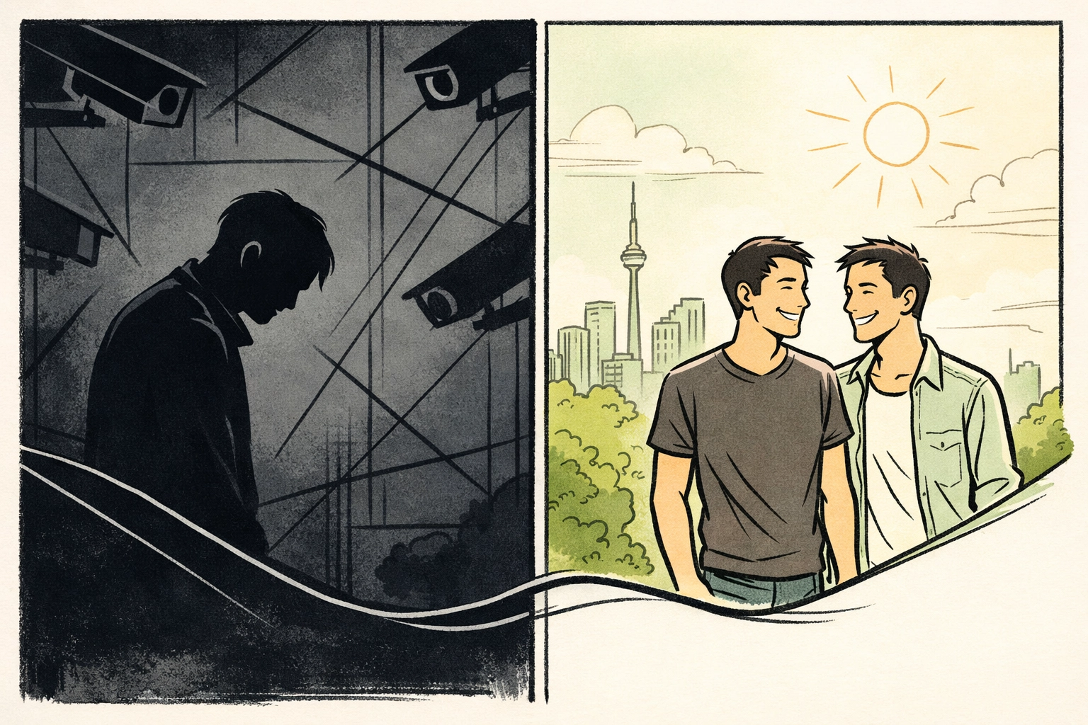 LGBTQ+ refugee journey from persecution in Saudi Arabia to freedom and safety in Toronto Canada