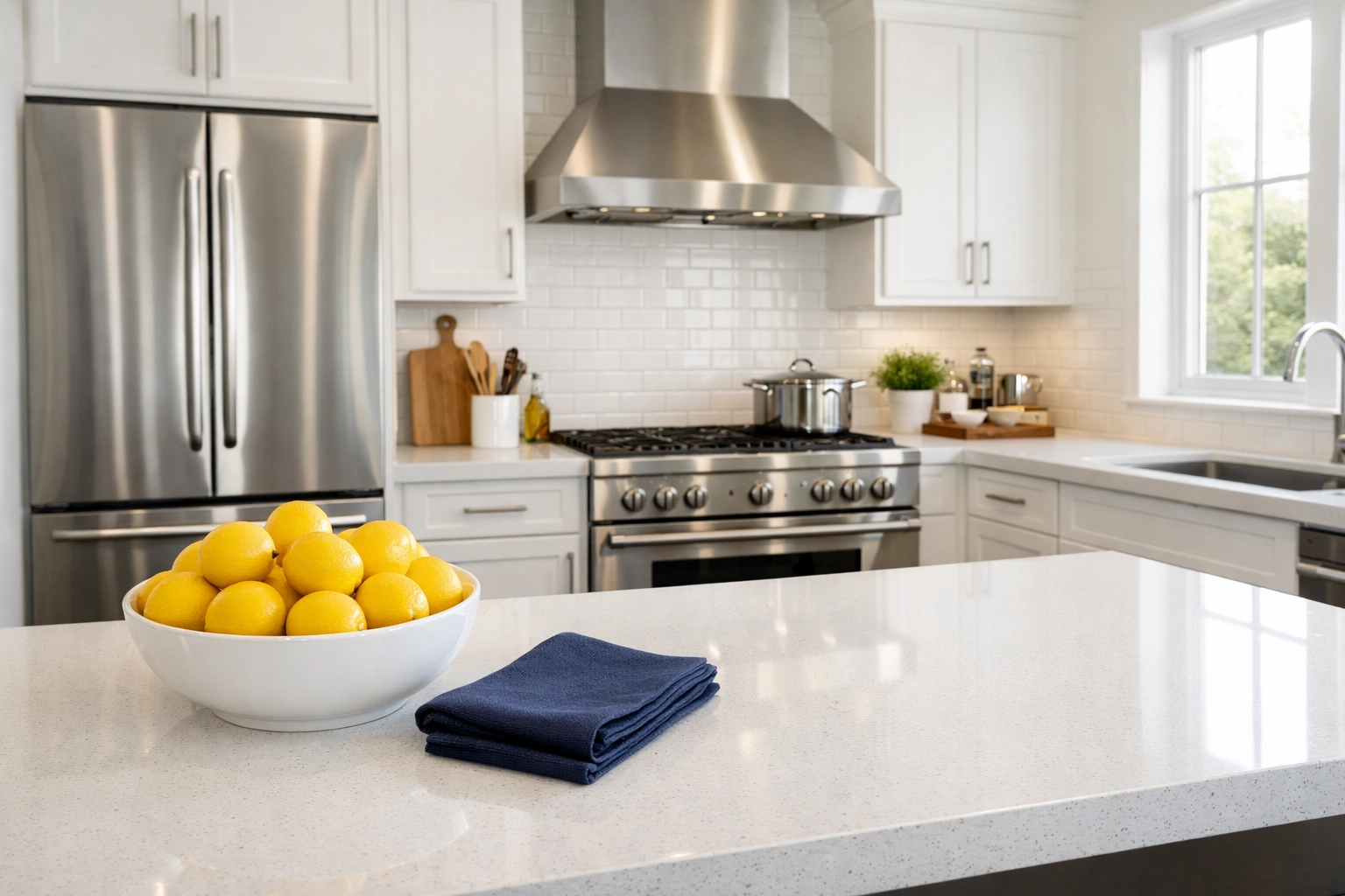Deep-cleaned high-end kitchen illustrating elite house cleaning Dover MA for move-in ready homes.