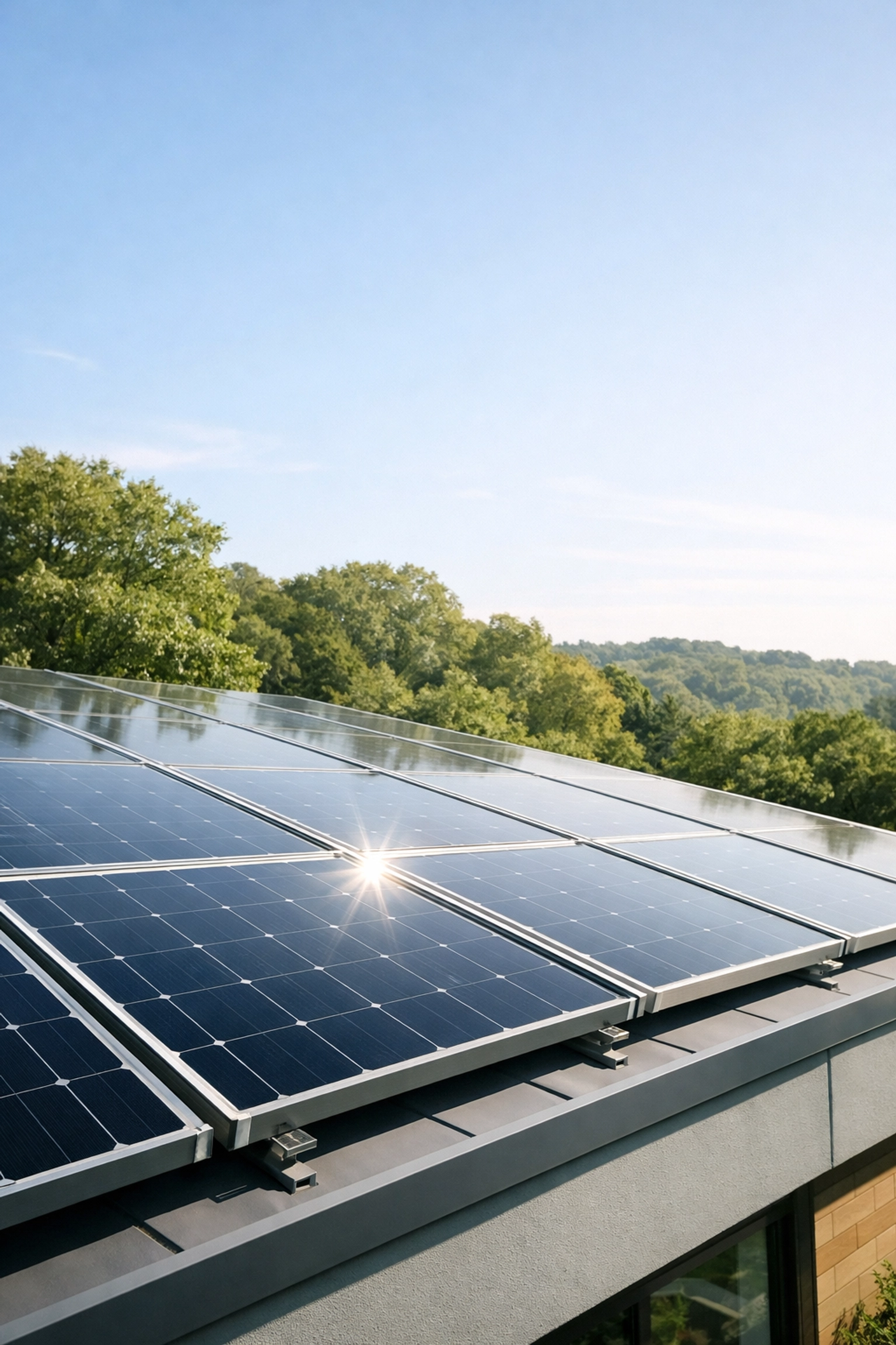 Cleanly maintained solar panel system on a Dorset building ensuring long-term reliability and efficiency.