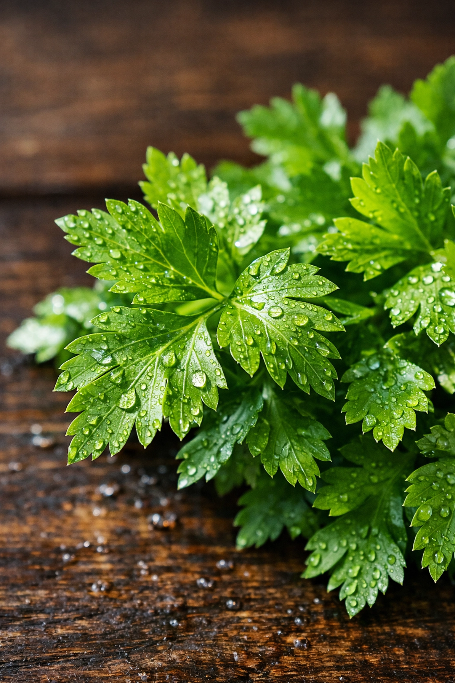 Fresh parsley leaves rich in anti-inflammatory compounds for gout management