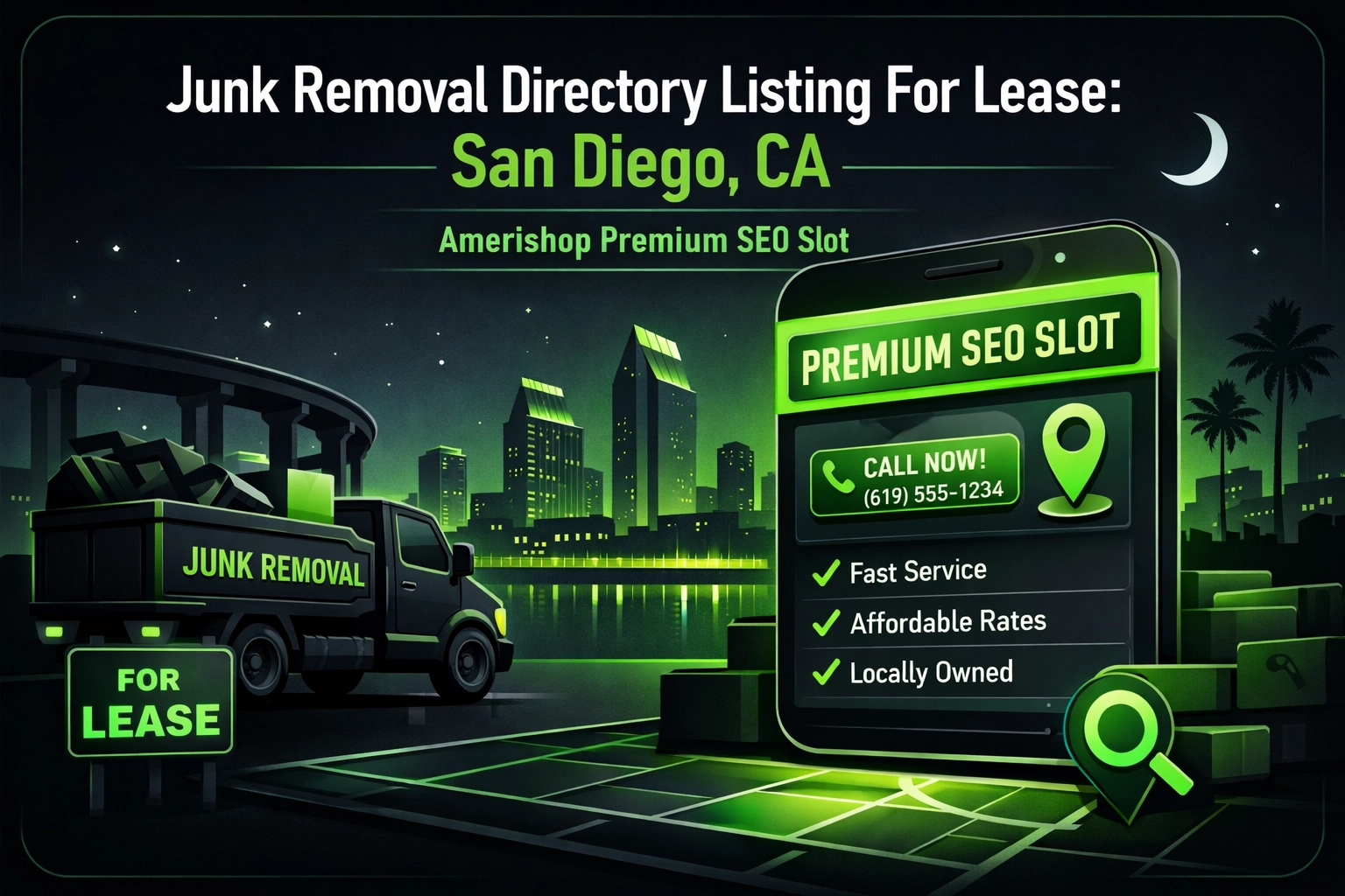 [HERO] Junk Removal Directory Listing For Lease: San Diego, CA - Amerishop Basic Spot For Lease