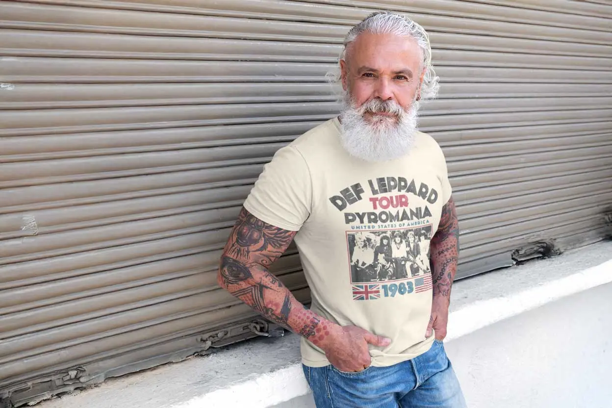 Def Leppard Pyromania 1983 Tour Graphic Tee Model