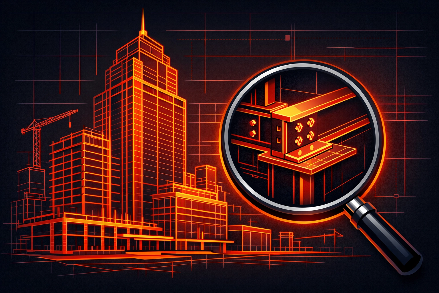 Digital blueprint illustration showing the professional capacity needed for commercial contracts.