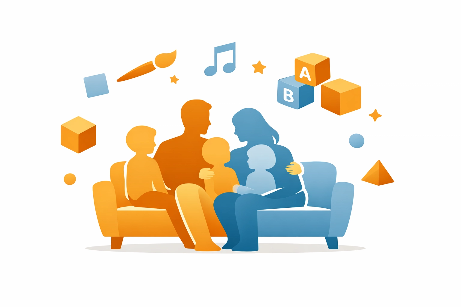 Family sitting together for Christian discussion after Minecraft movie night