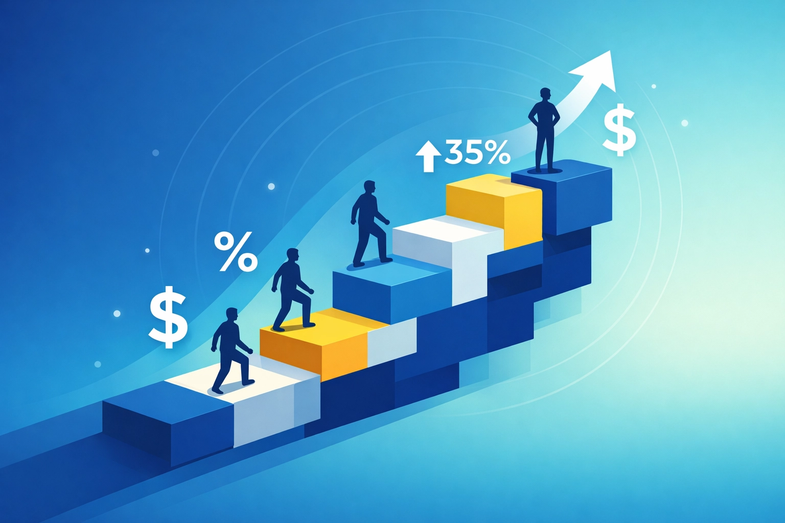 Revenue growth metrics visualization showing upward performance trajectory