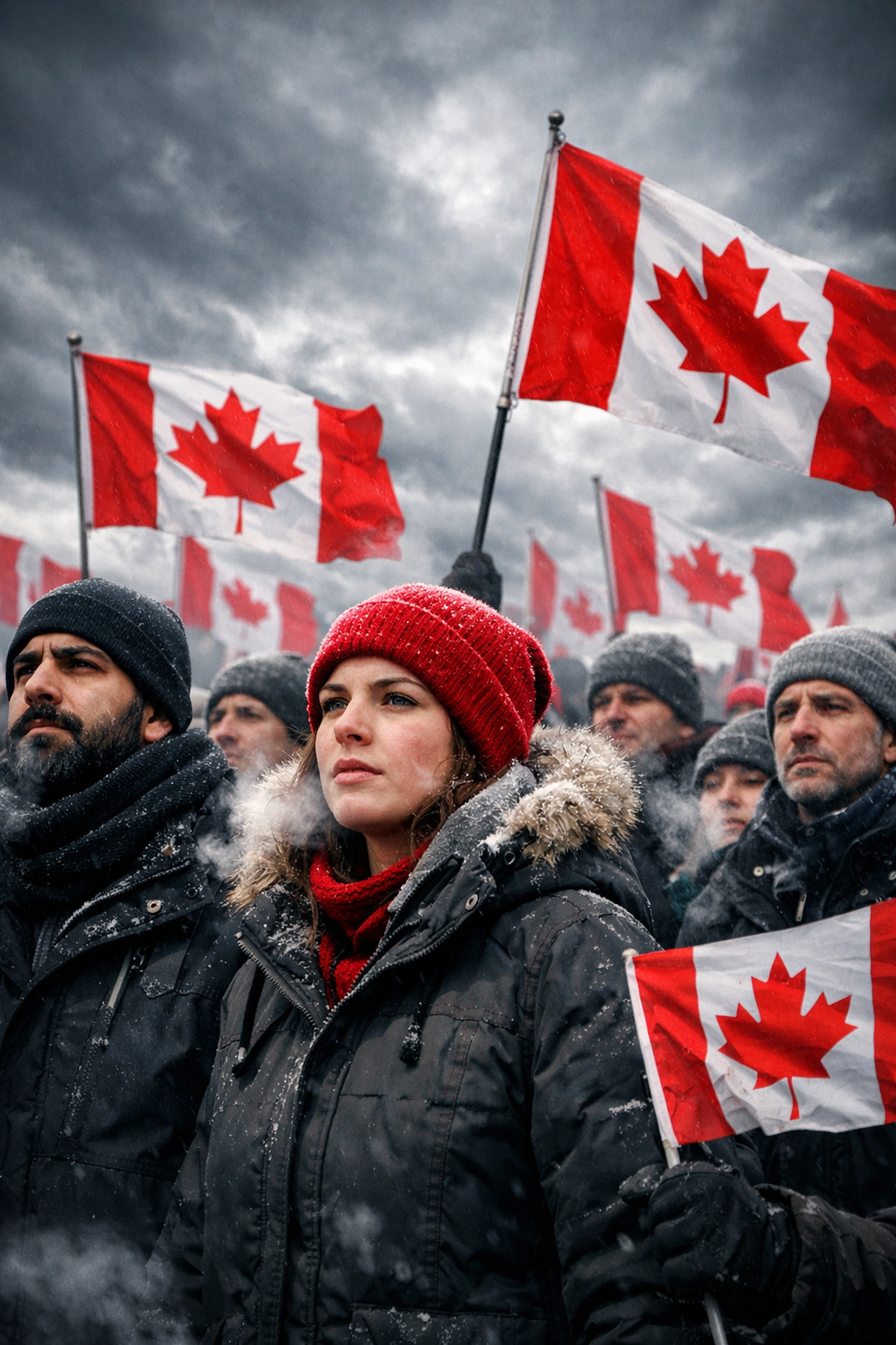 Gun rights protesters with Canadian flags rally against federal firearms ban in Quebec City