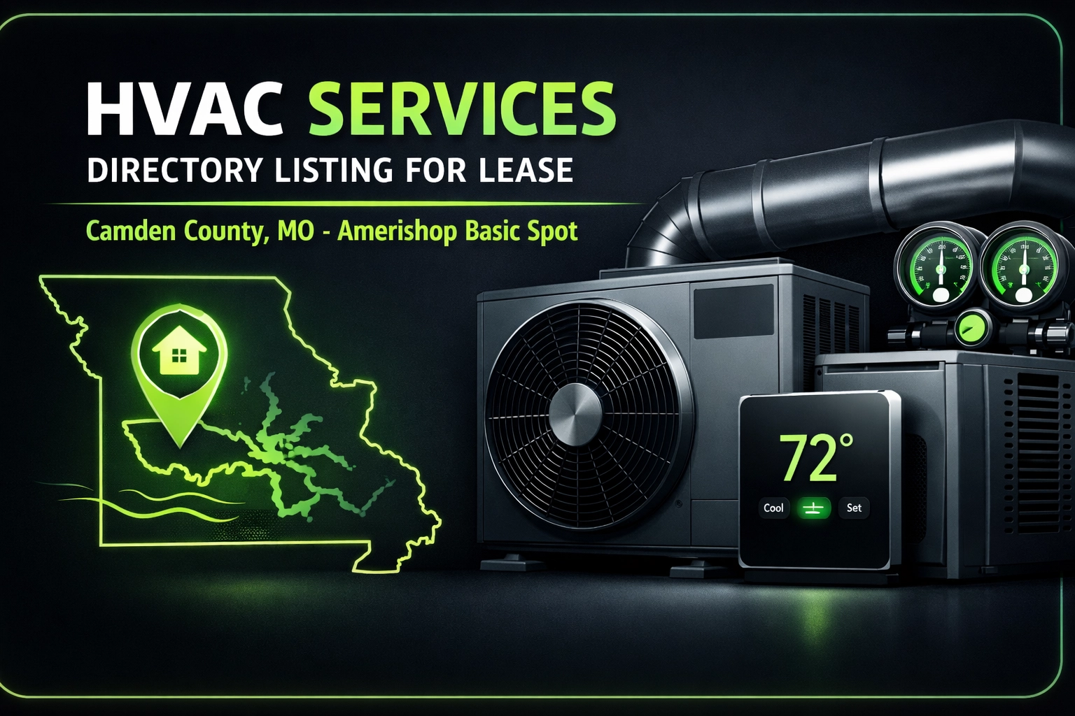 [HERO] HVAC Services Directory Listing For Lease: Camden County, MO - Amerishop Basic Spot