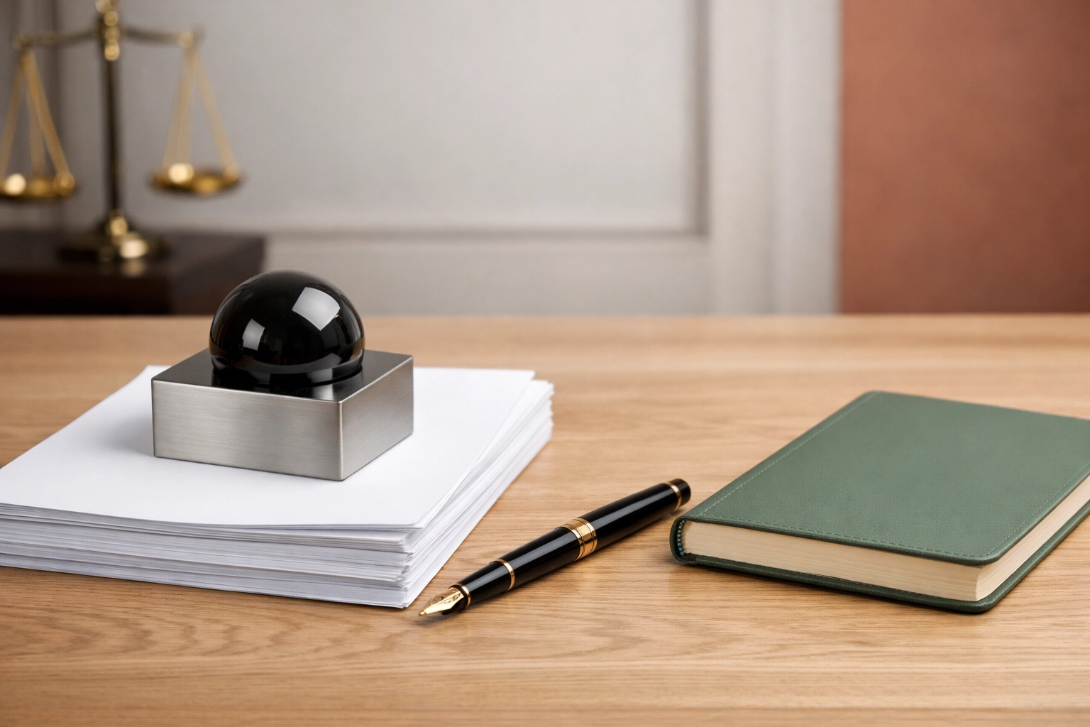 Stack of legal documents and a pen in a professional office for modifying spousal support in Virginia.