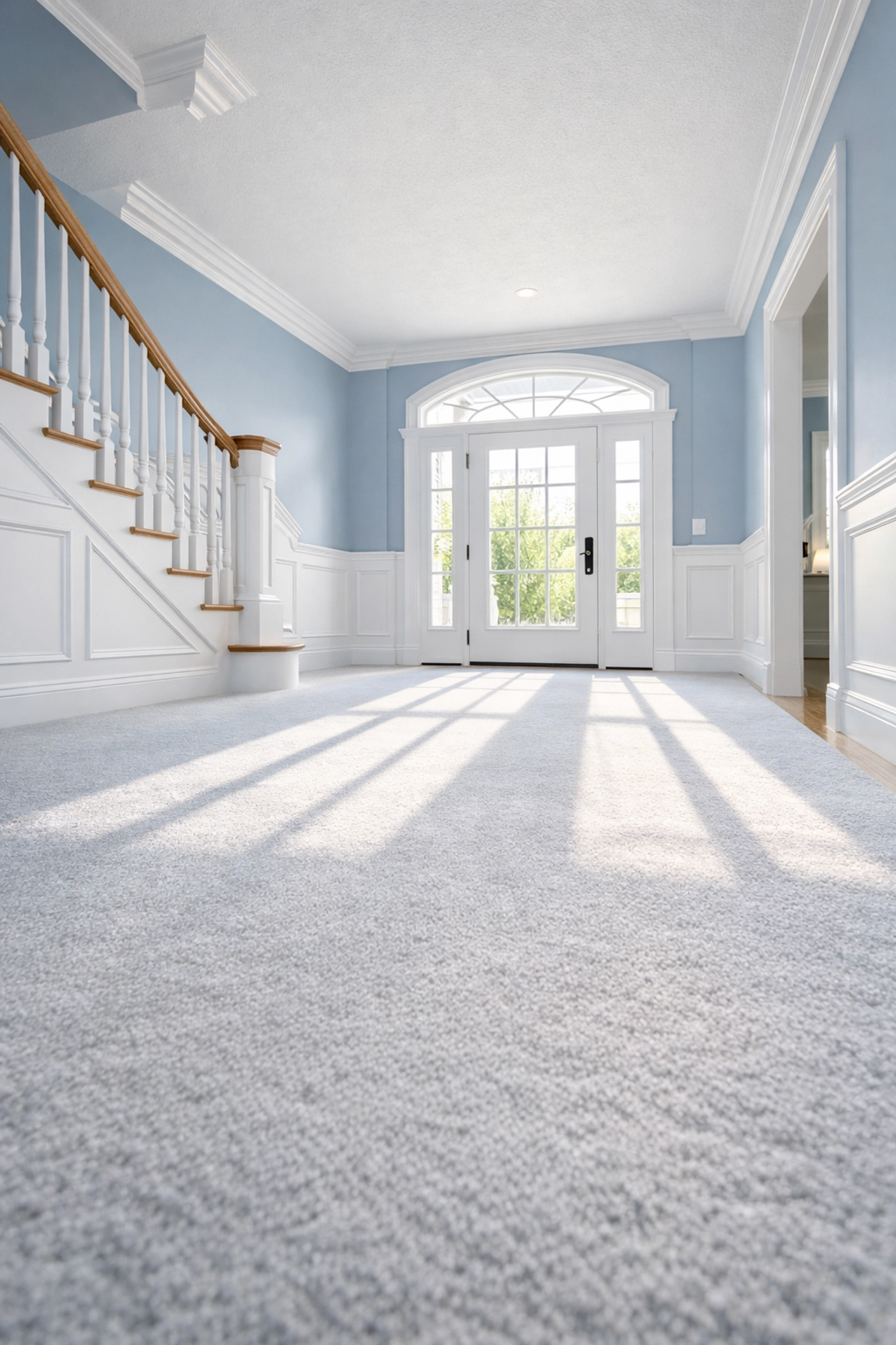 Sanitized move-in ready foyer and hallway for professional house cleaning in Pepperell MA.