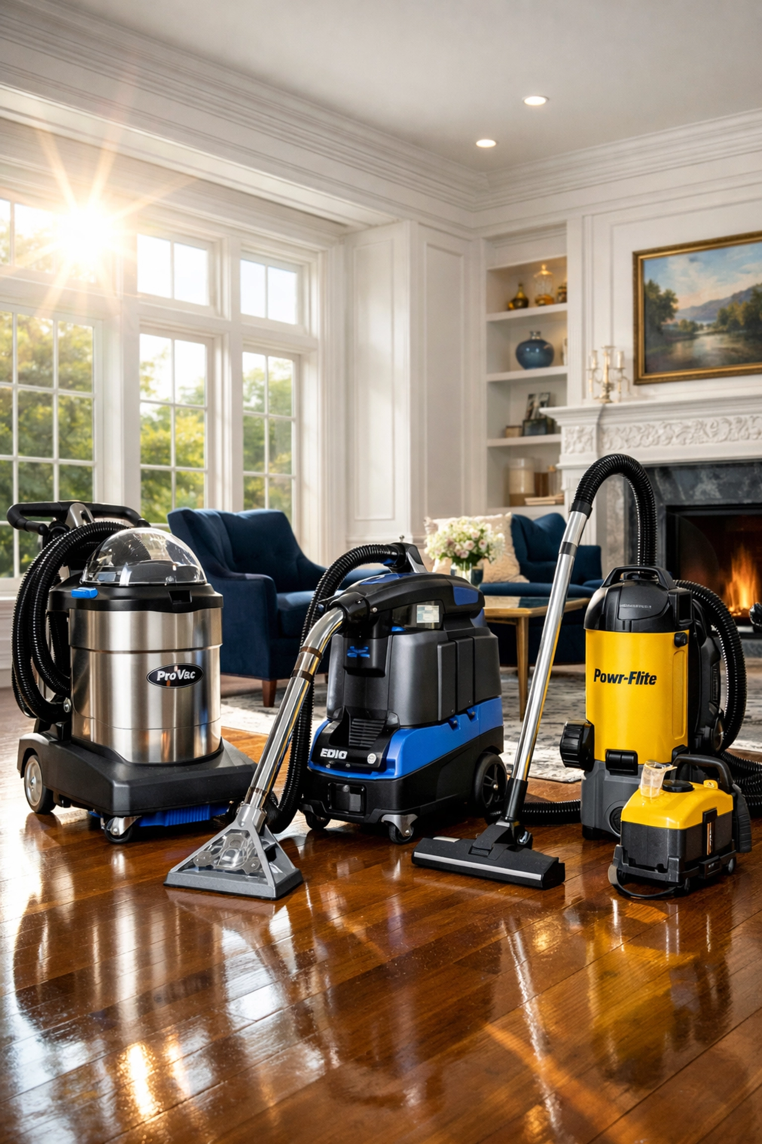 Professional cleaning equipment used by house cleaning services MA in a luxury Massachusetts home.