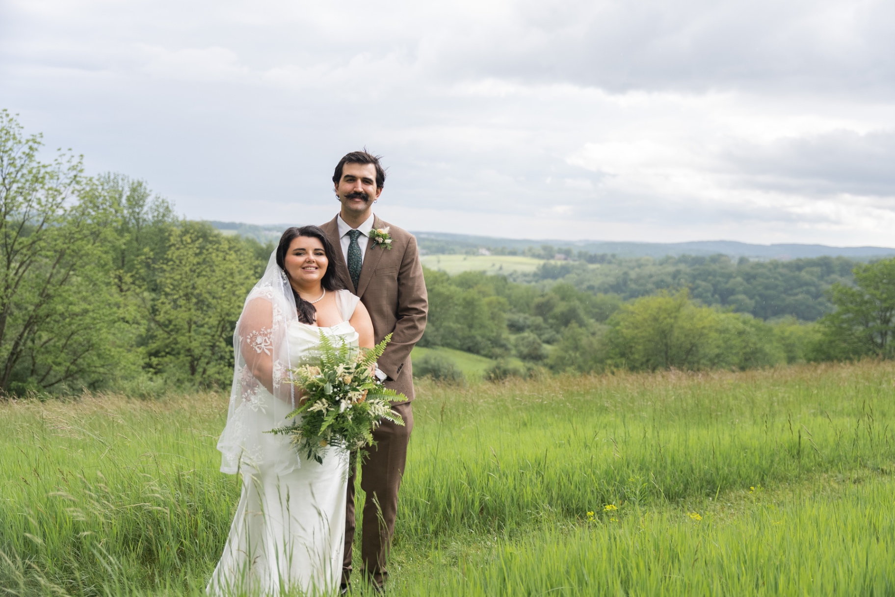 Bride and Groom in Meadow