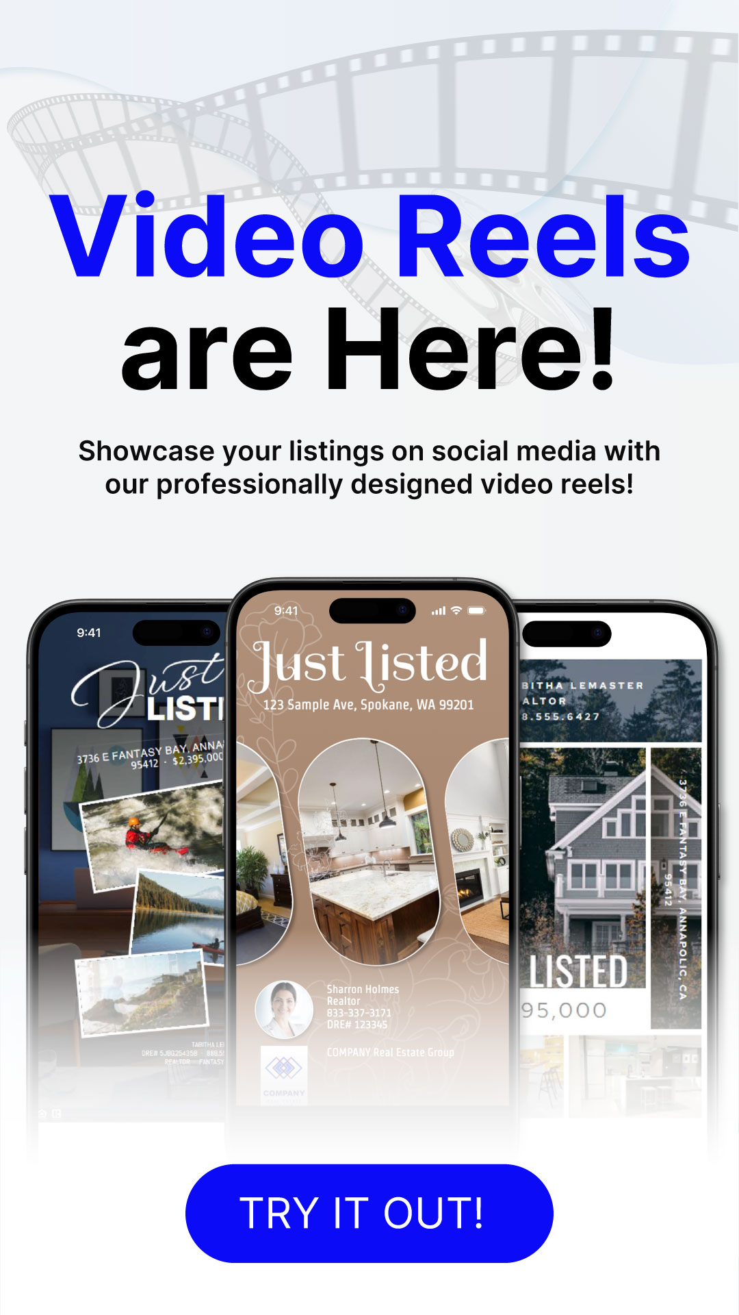 Promotional graphic for real estate video reels