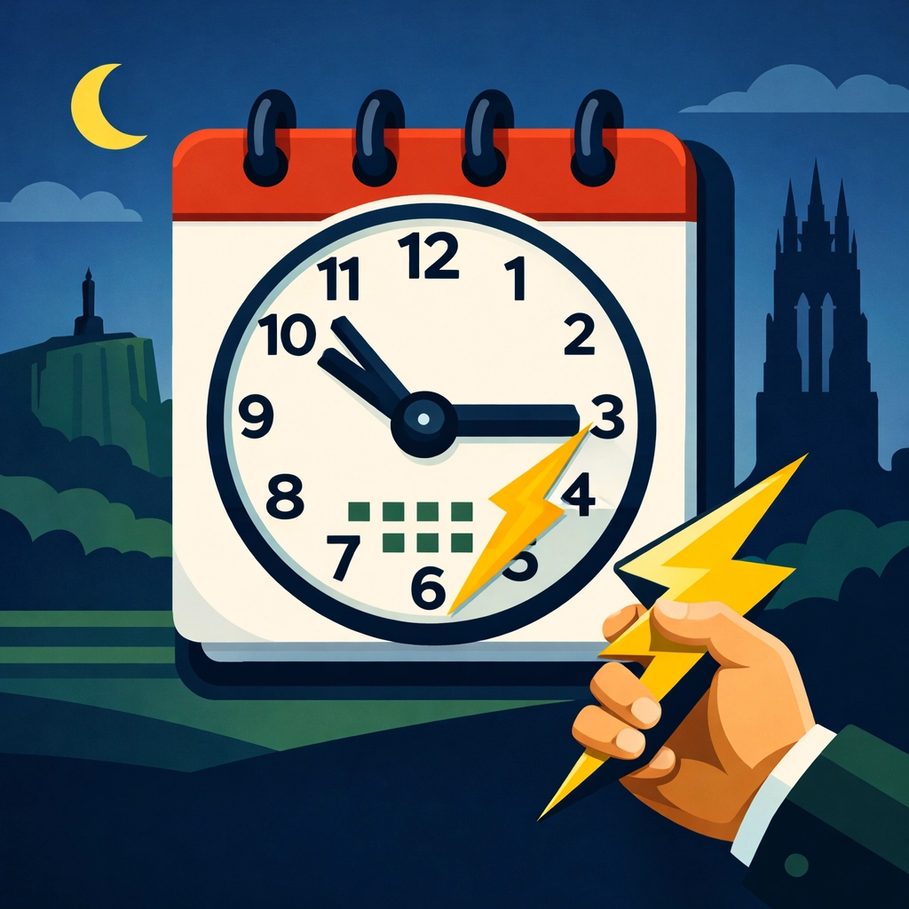 Fast same-day tax preparation in New Haven featuring a clock and city silhouette icon.
