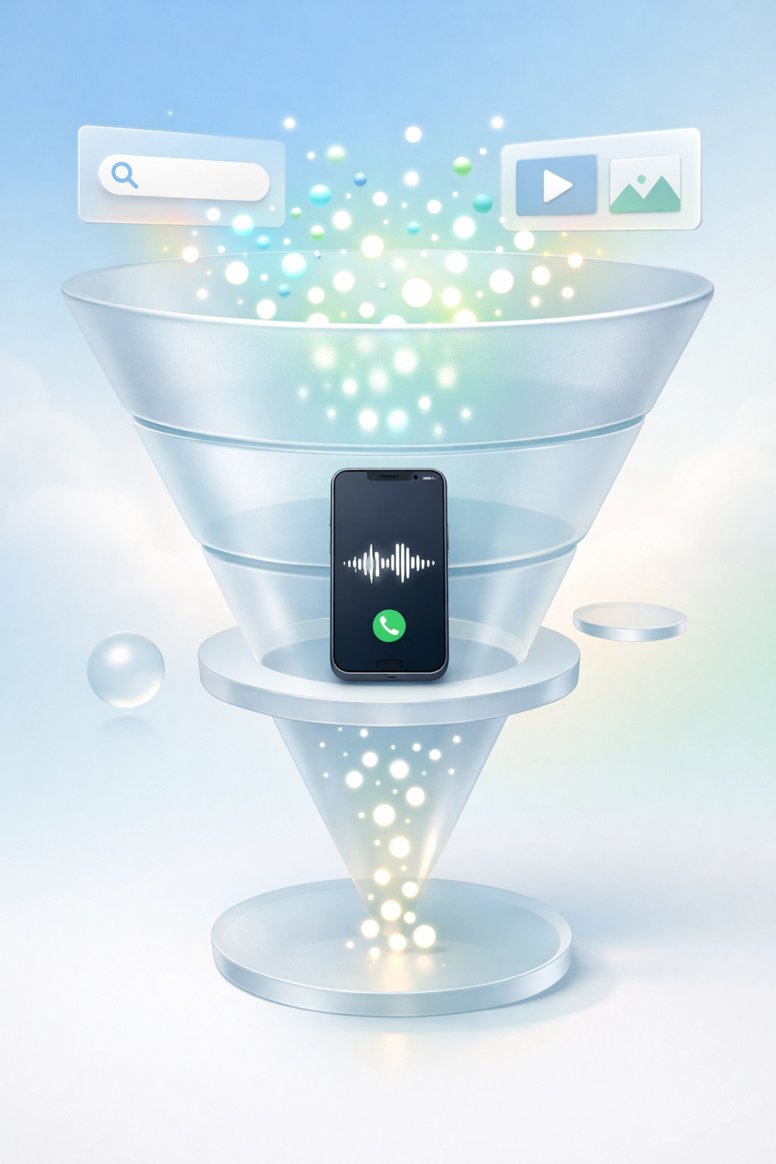 Marketing funnel illustrating how rigid intake scripts cause high lead drop-off and lower rehab center ROI.