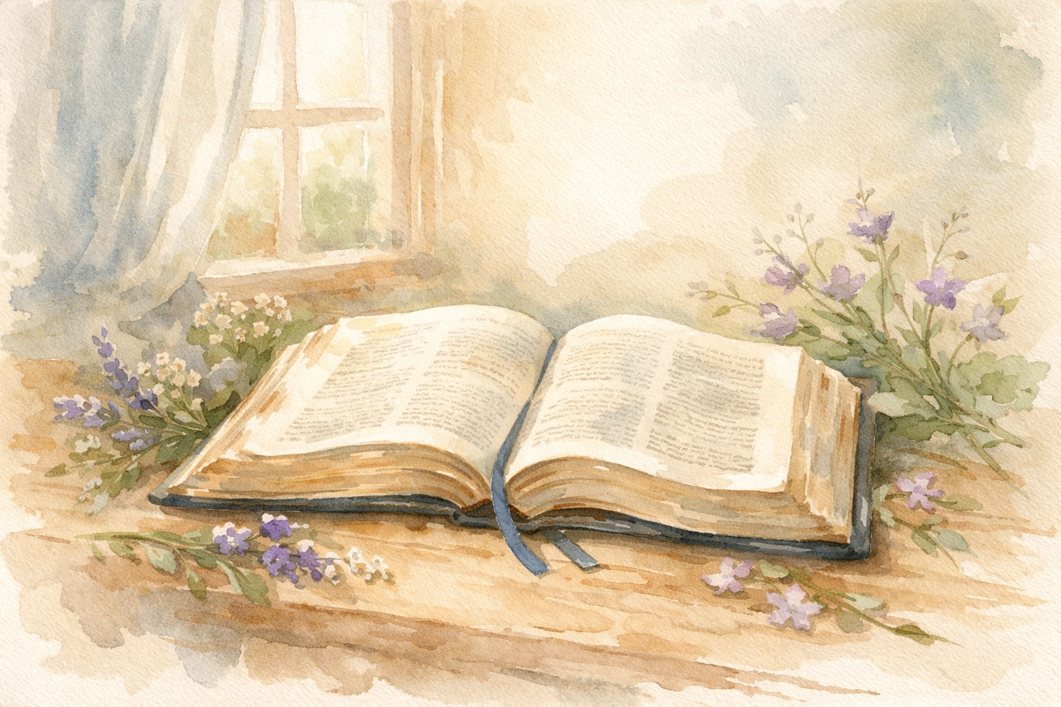 Open Bible on a table representing Scripture's comfort and guidance for those with anxious minds