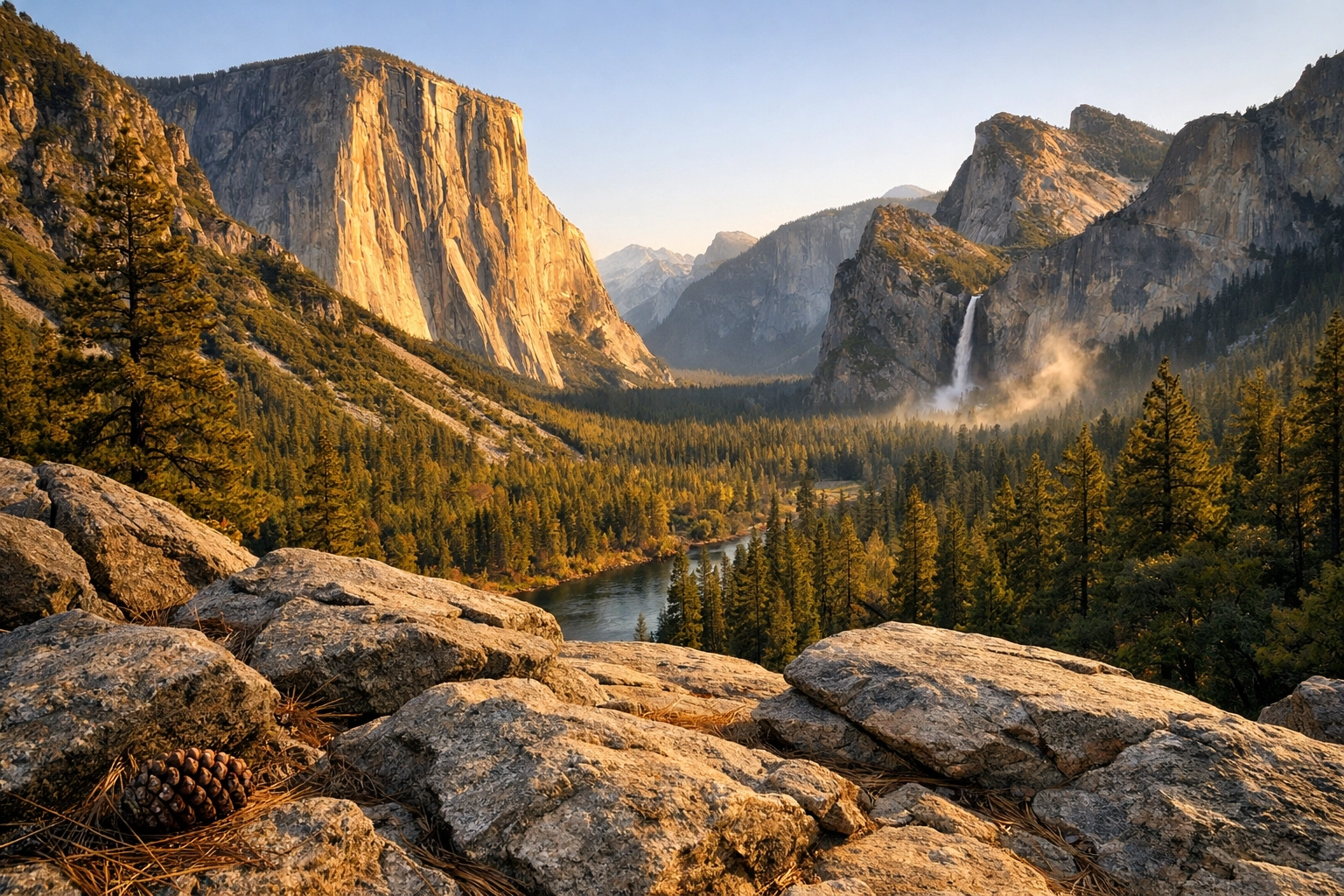 Sharp fine art landscape of El Capitan in Yosemite National Park, highlighting professional focus stacking.