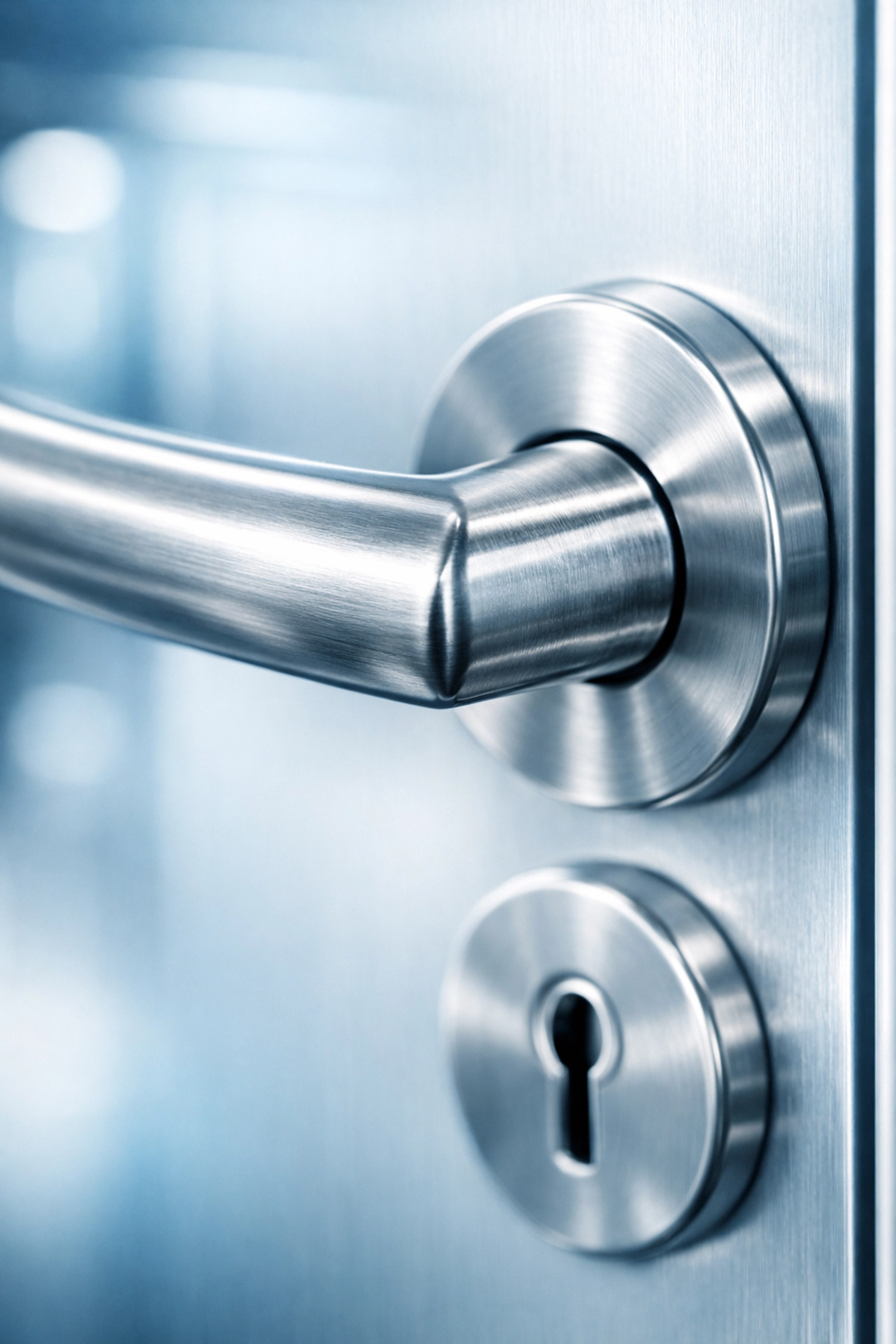 Sanitized office door handle showing streak-free cleaning for a healthy Bolton workplace.