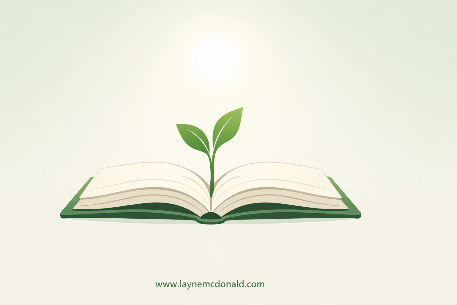 An open journal with a growing sprout, illustrating emotional growth through spiritual self-reflection.