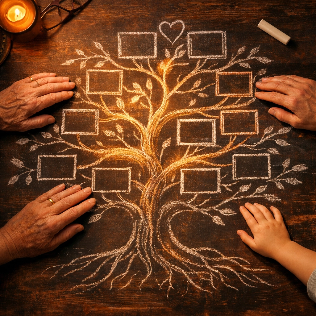 Multi-generational family tree showing inherited mental health patterns in Christian families