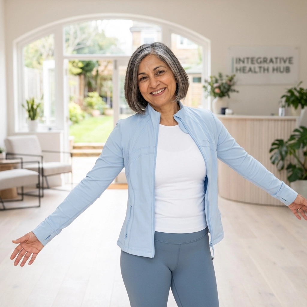 Happy patient smiling after therapy