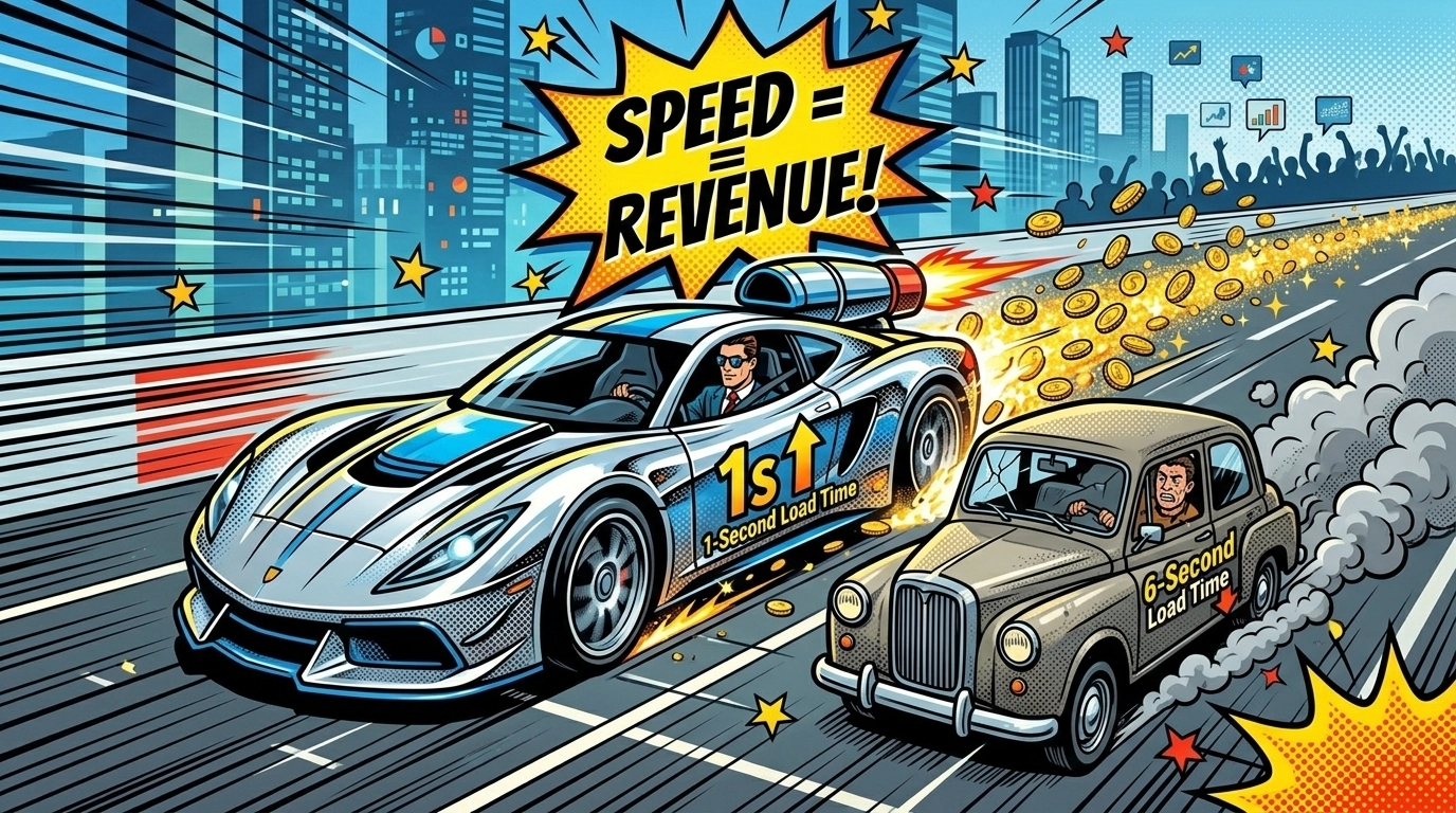 Speed is Revenue Comic Illustration