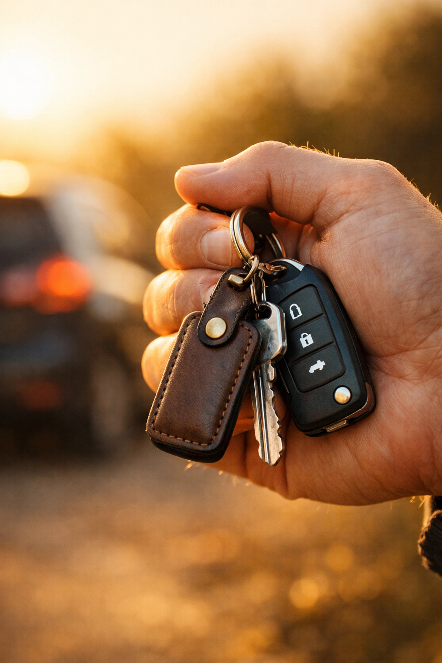 Hand holding car keys after securing an emergency loan canada for an urgent car repair.