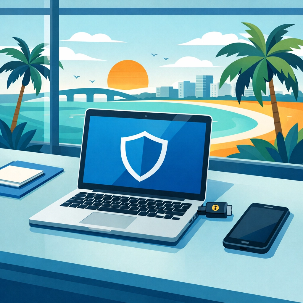 Sarasota business office protected with phishing-resistant MFA cybersecurity system
