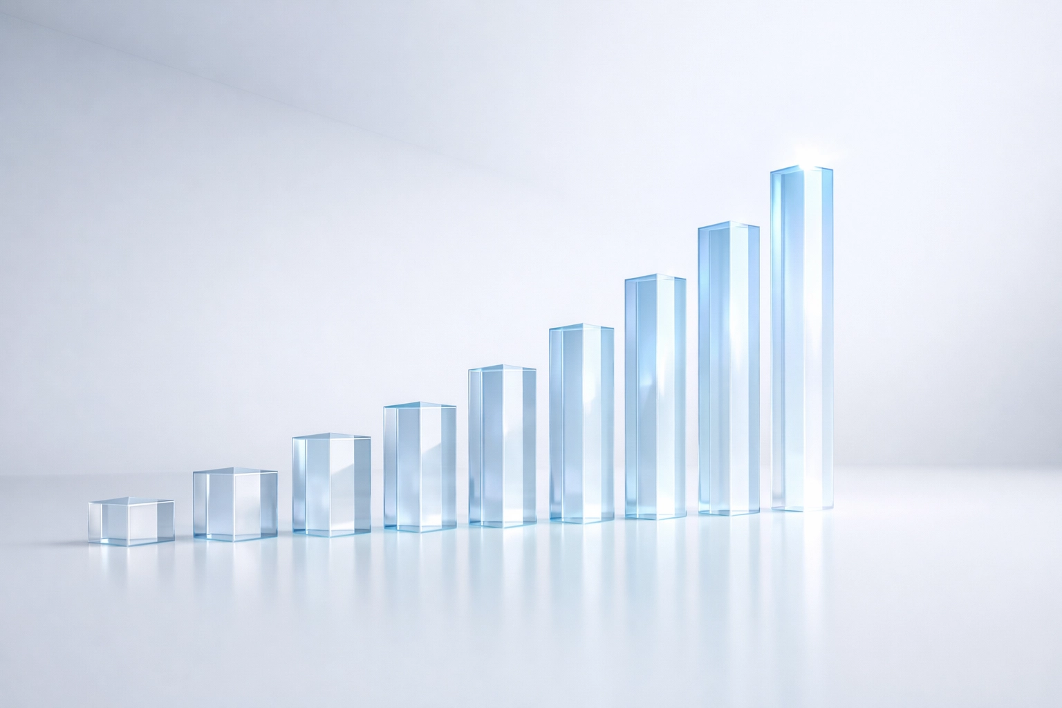 Minimalist ascending pillars representing scalable business growth and AI sales automation for B2B service providers.