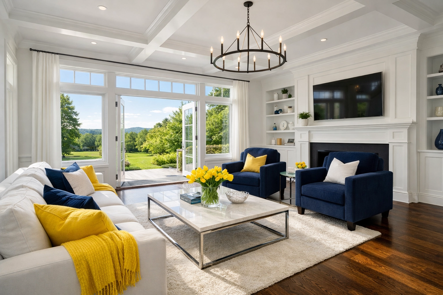 Pristine Westford living room illustrating the high-health environment after a professional deep cleaning.