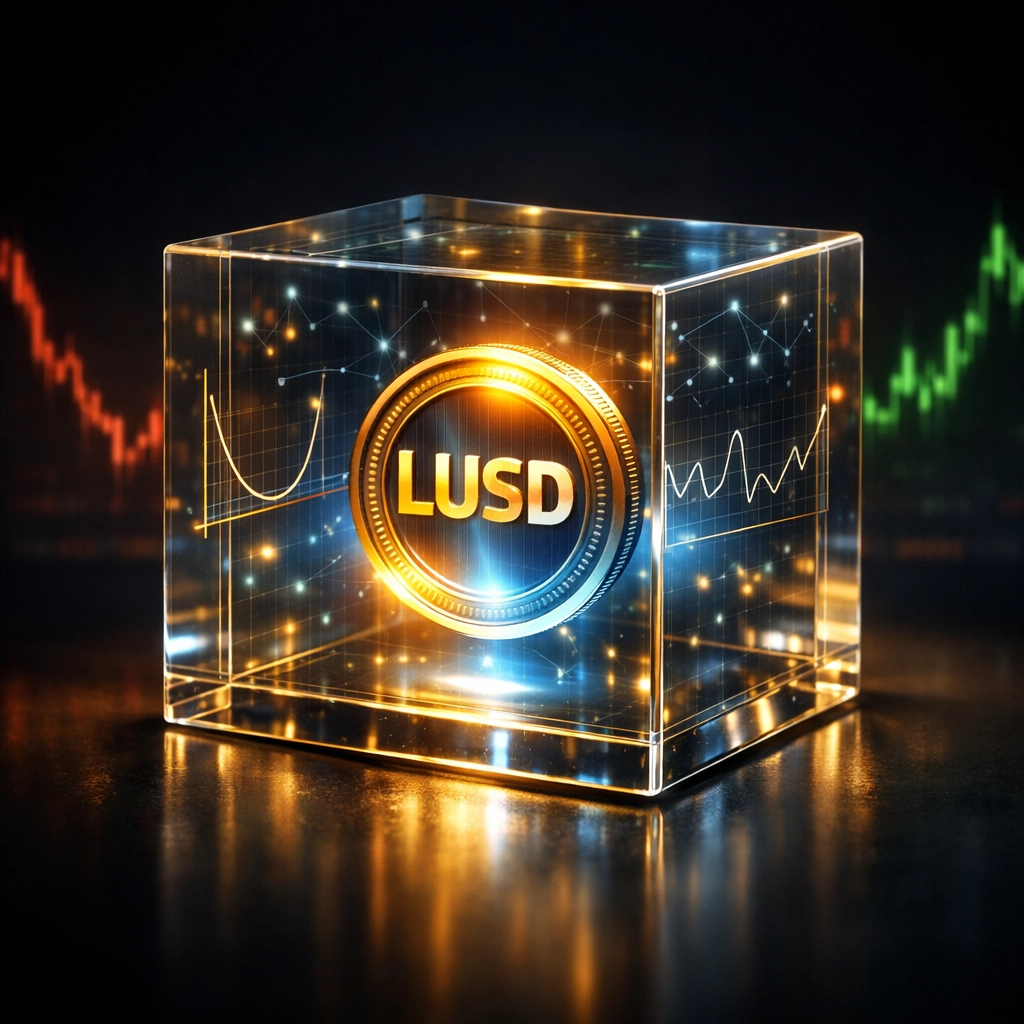LUSD stablecoin token showing price stability amid volatile cryptocurrency markets
