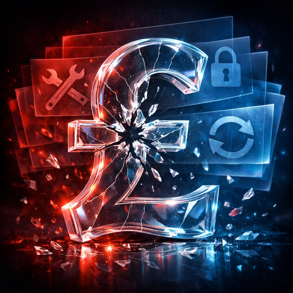 Visual representation of hidden website costs and technical debt for UK businesses