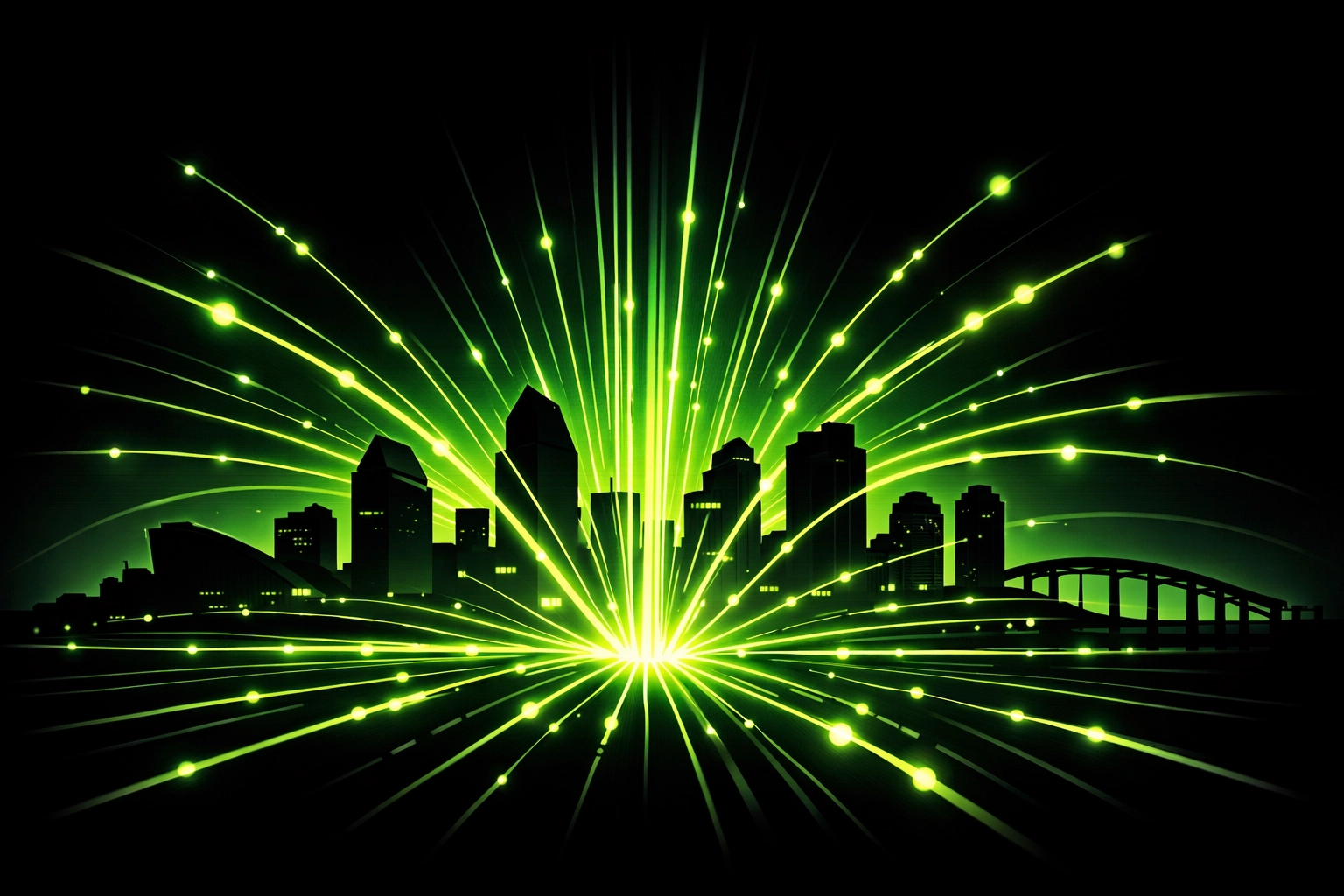 Digital network streams connecting San Diego neighborhoods for optimized house cleaning lead flow.