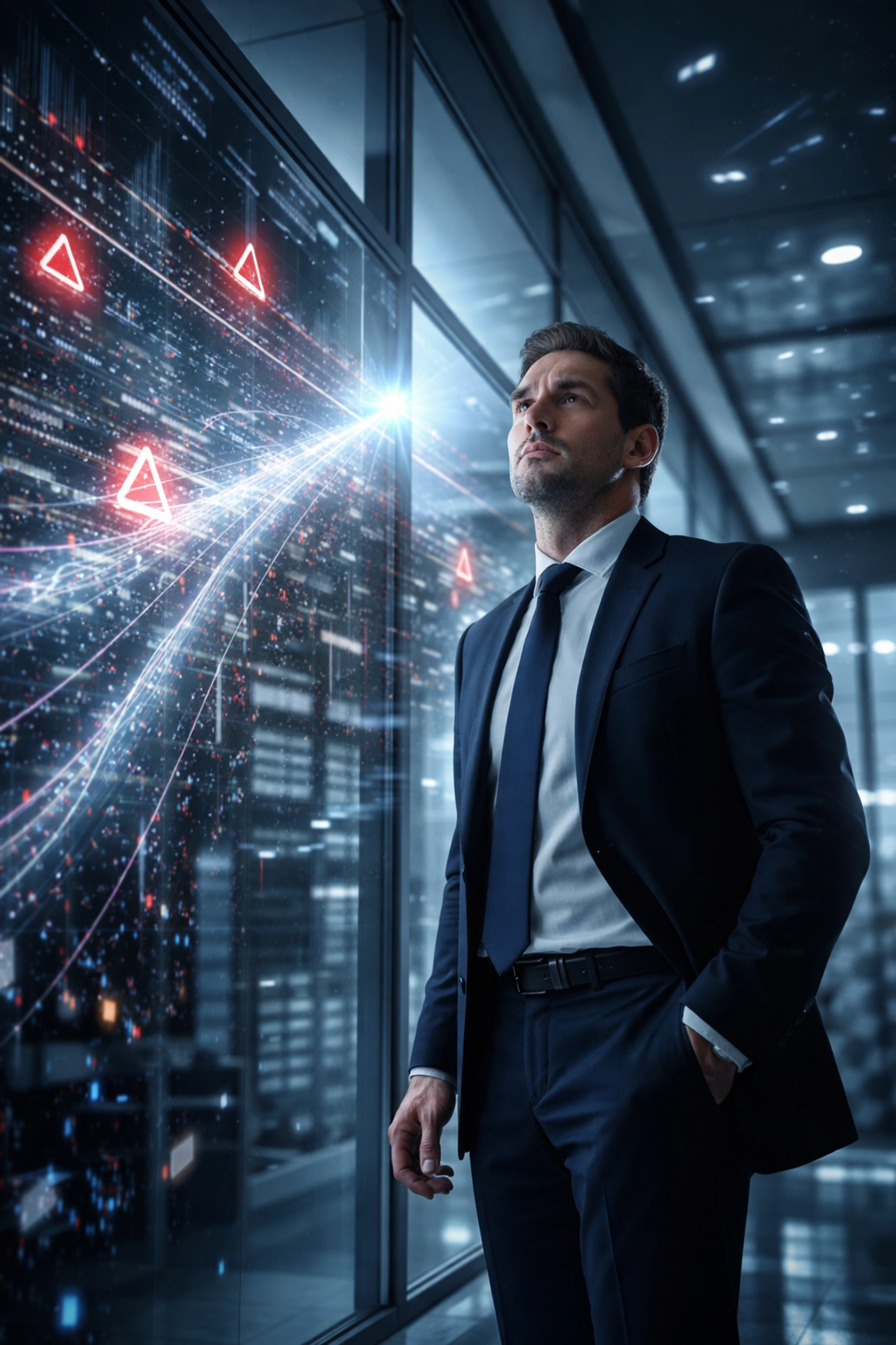 Businessman faces data security challenges as digital leaks threaten AI network safety