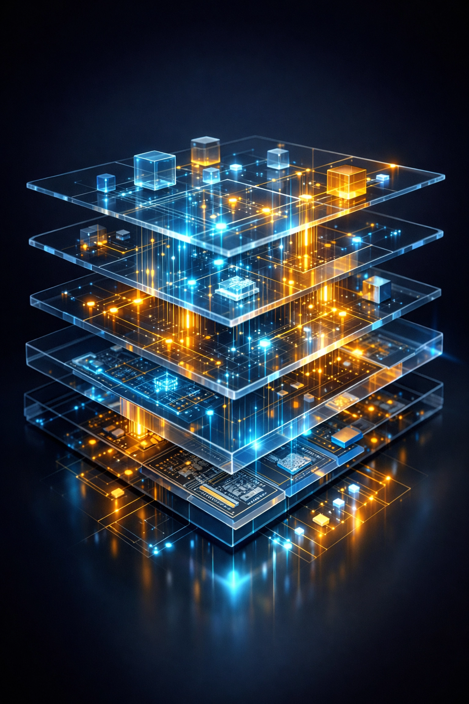 Abstract digital architecture representing a technical SEO foundation with glowing schema markup data.