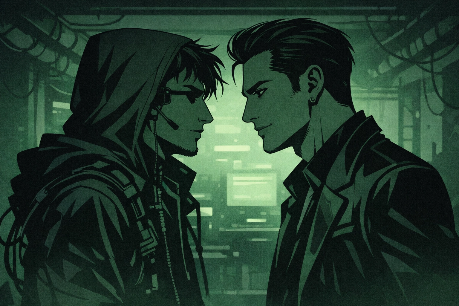 Gay fiction hacker and corporate assassin face off in underground cyberpunk setting MM romance