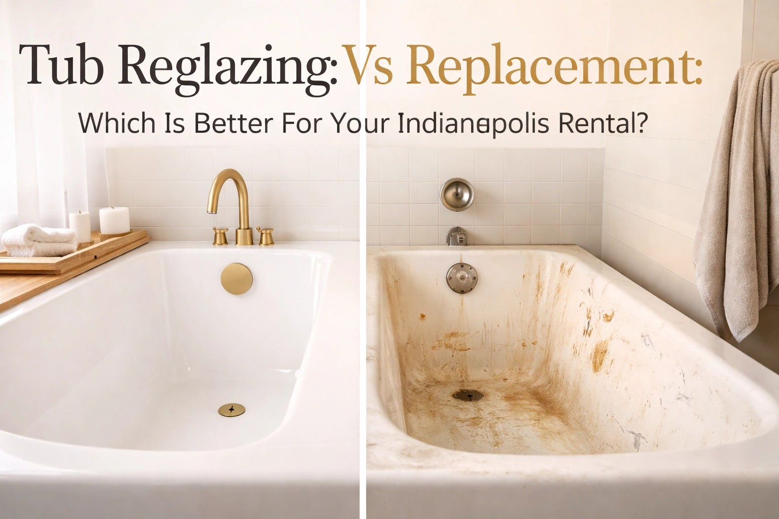 [HERO] Tub Reglazing Vs Replacement: Which Is Better For Your Indianapolis Rental?