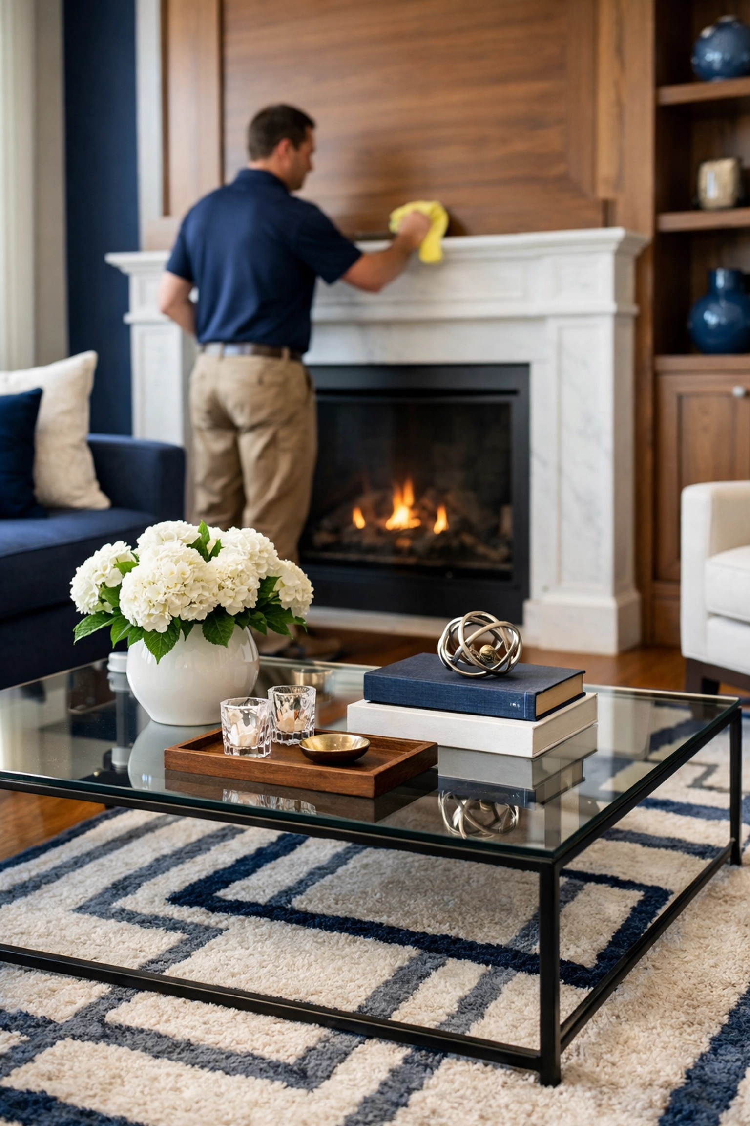 Professional cleaners Boston MA providing expert residential cleaning Massachusetts in a living room.