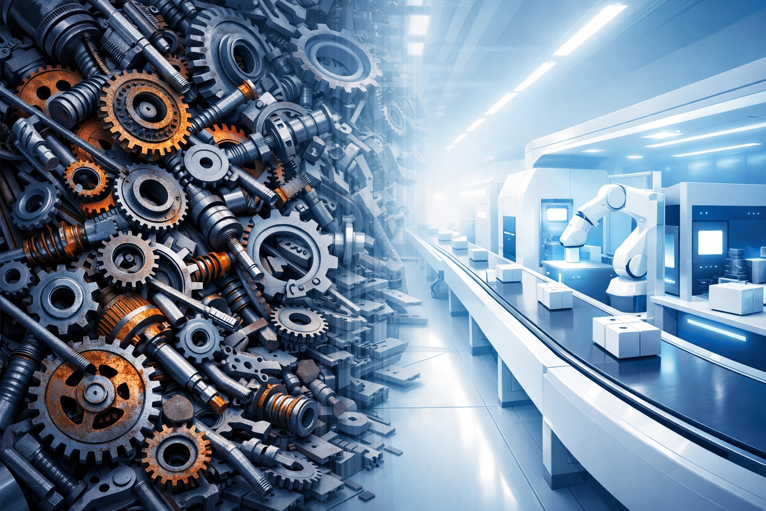 Inefficient workflow transforming into streamlined business automation process