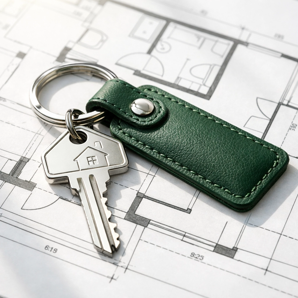 House keys on a property floor plan, illustrating the appraisal and valuation process for investors.