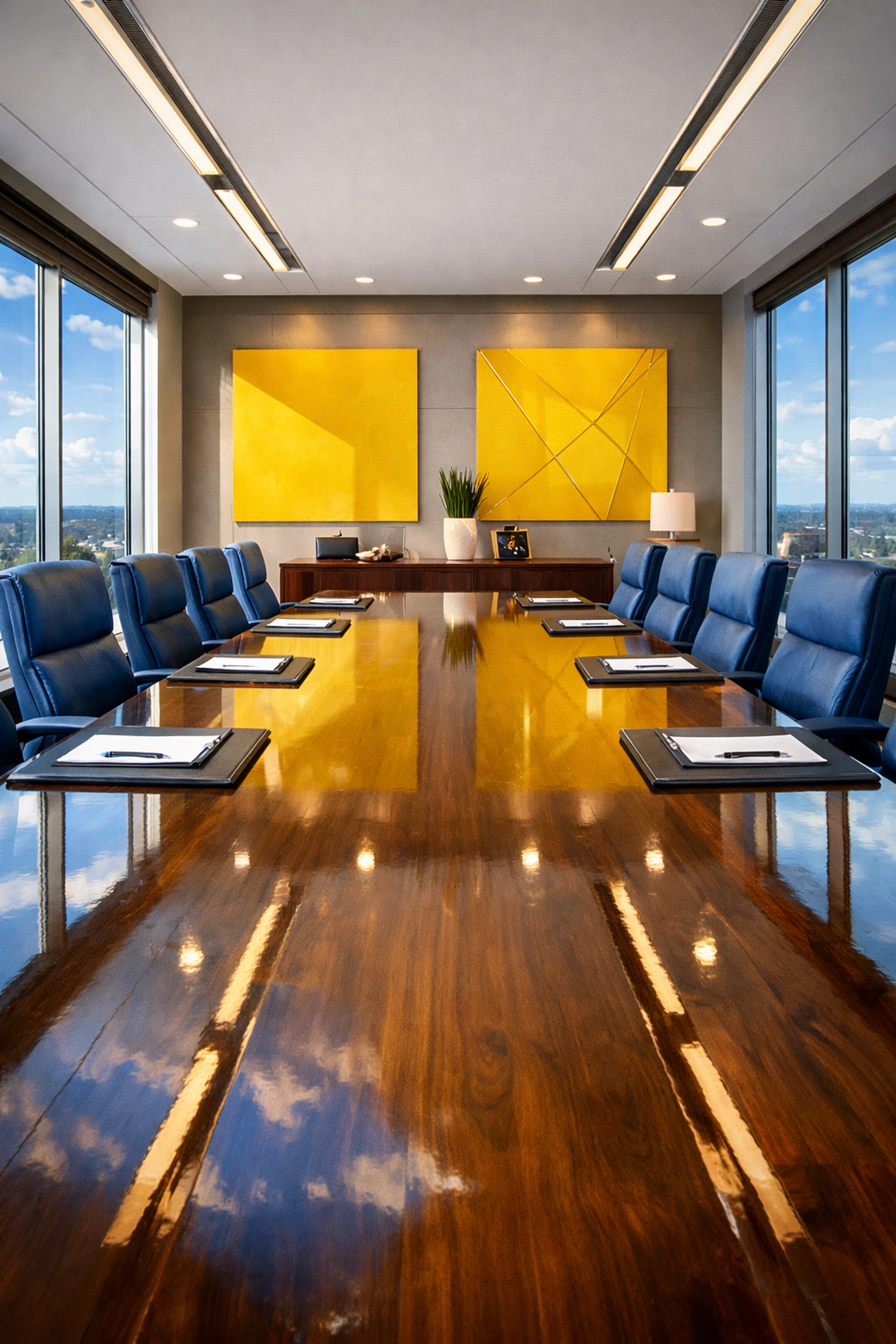 Immaculate professional boardroom in Malden showing excellence in every corner after commercial cleaning.