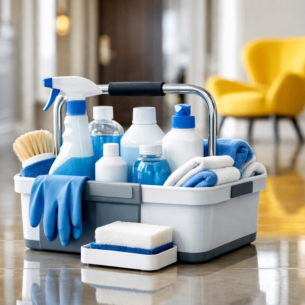 Professional eco-friendly supplies used by The Cleaning Ninjas for deep cleaning in Sharon.