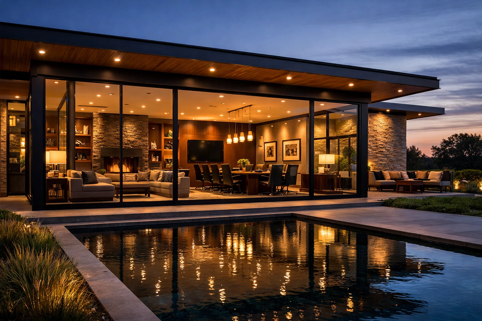 Modern home interior used as a business meeting space for Augusta Rule tax-free rental income.