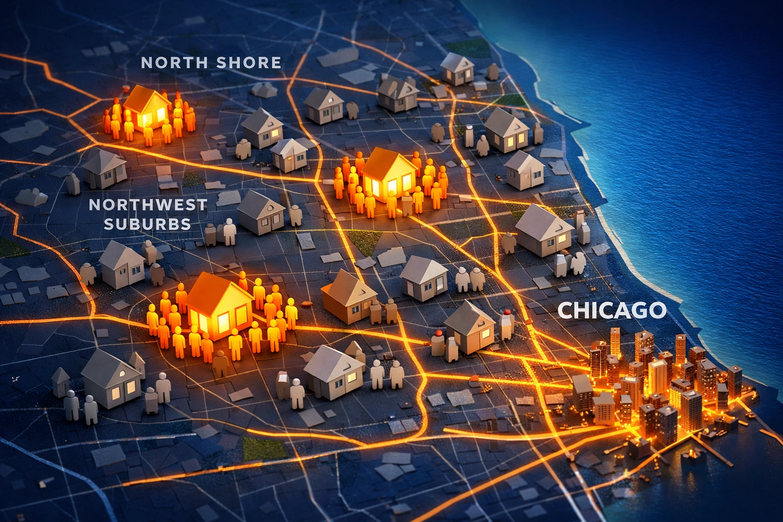 Limited housing inventory map showing competitive Chicago real estate market