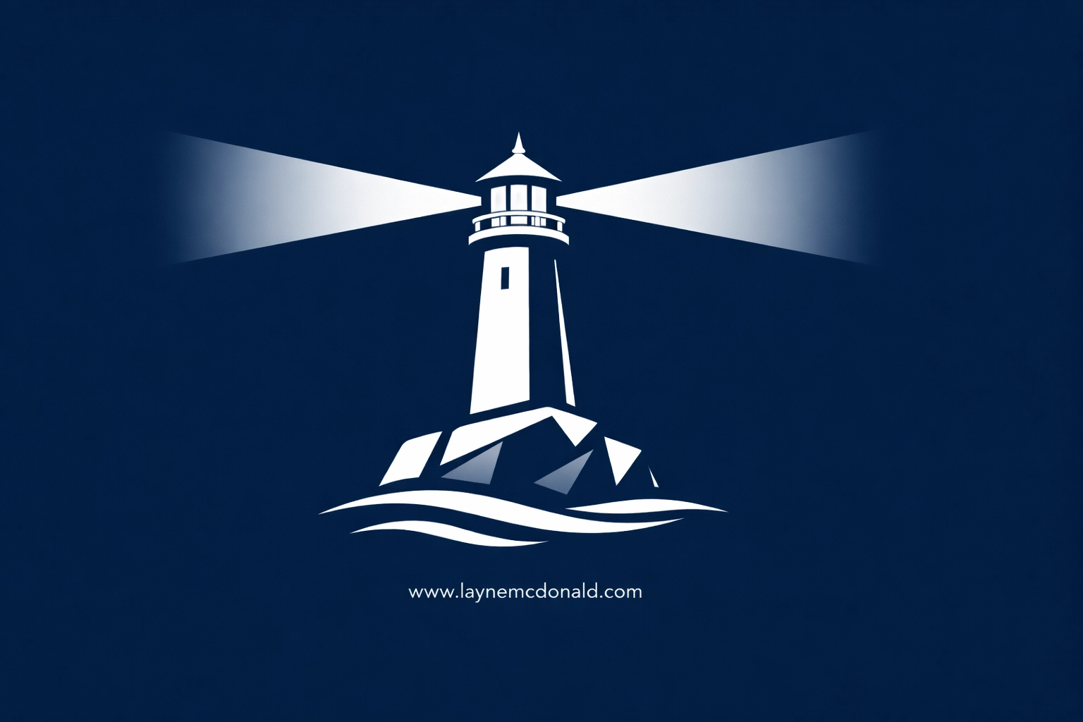 A lighthouse on a rock casting light beams, representing a firm emotional foundation and faith during life's storms.