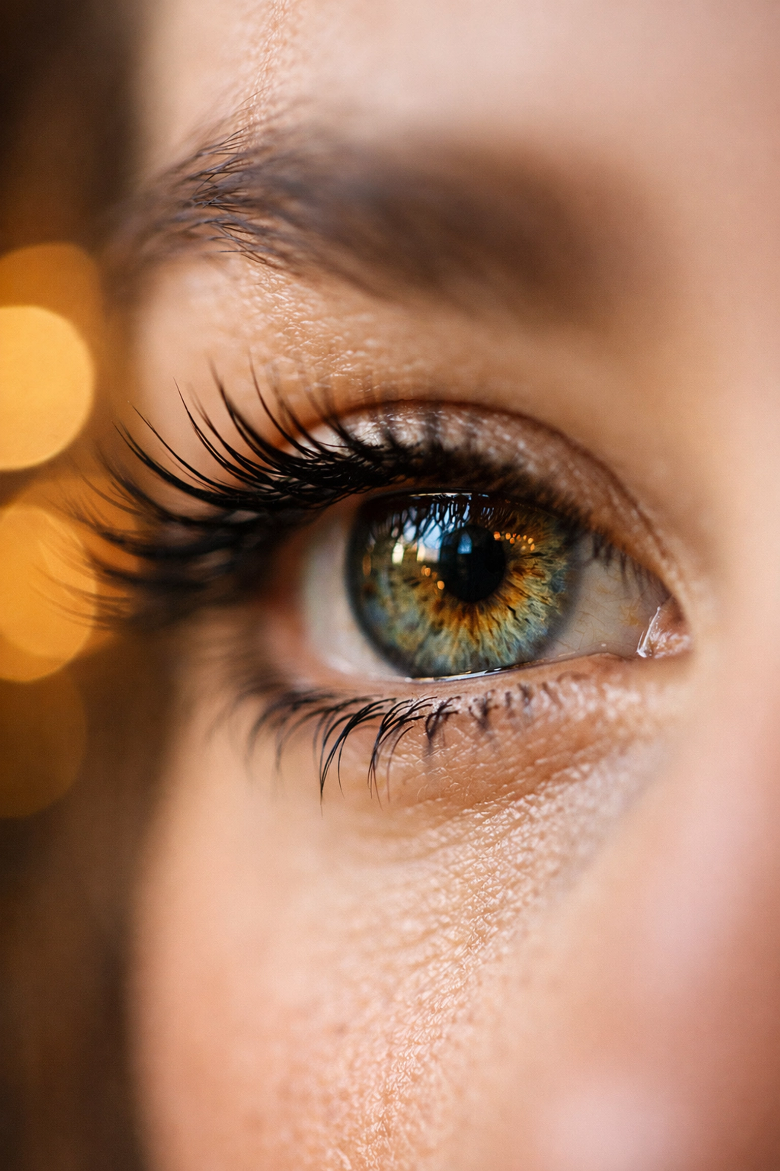 Close-up of an eye with shallow depth of field showing manual mode mistakes with wide aperture settings.
