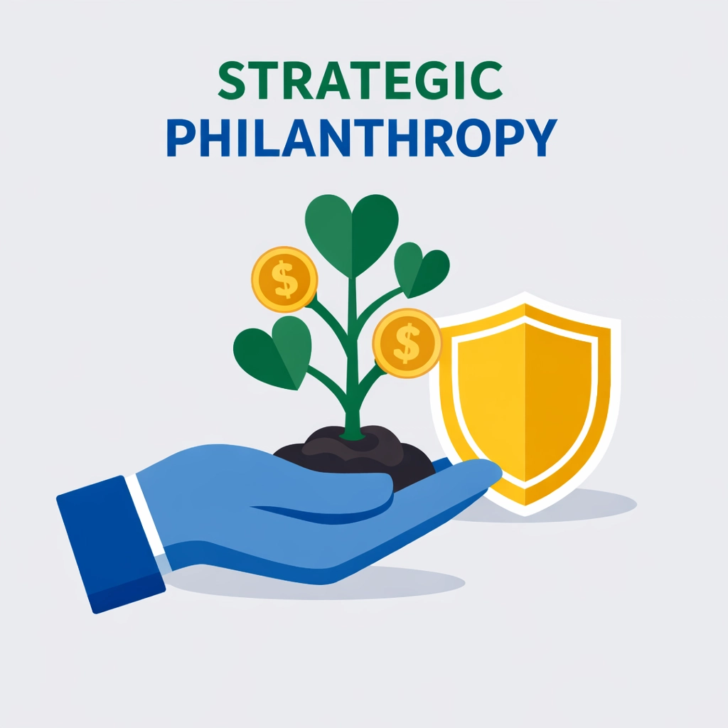 Illustration of a donor-advised fund strategy used by tax planning pros to increase tax savings and refunds.