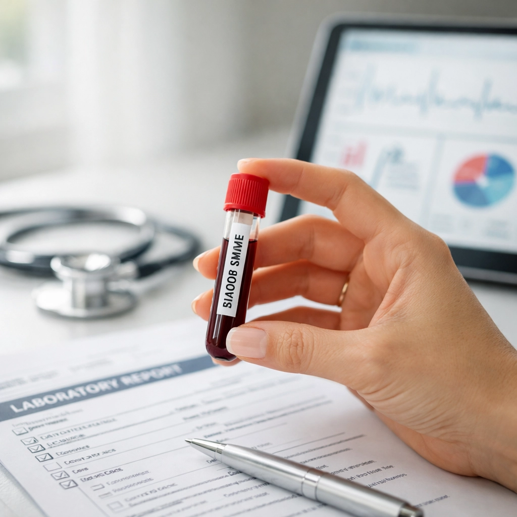 Blood sample and medical equipment for testing thyroid and vitamin deficiency causing fatigue