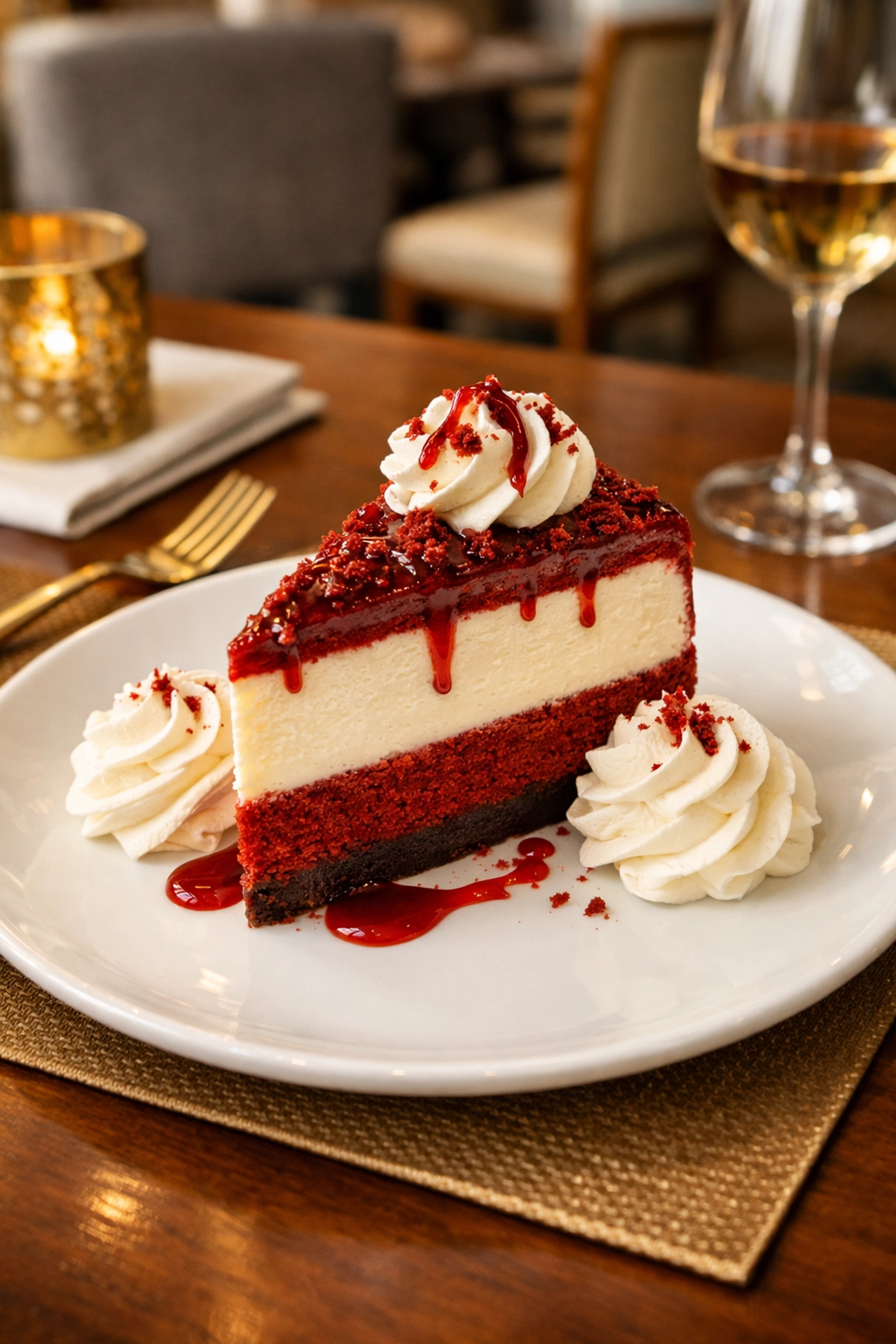 Red velvet cheesecake slice