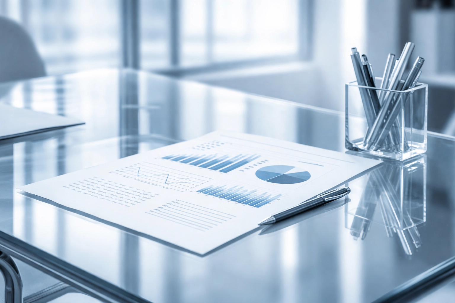 Financial pricing document on conference table representing transparent merchant account fee disclosure