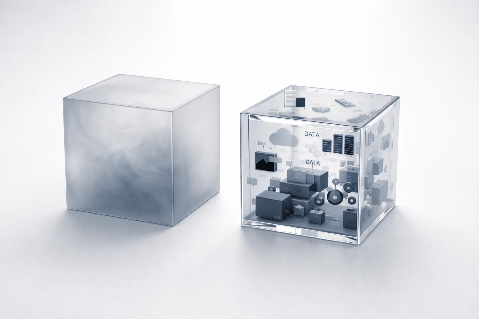 Side-by-side cubes show vague versus entity-dense content, highlighting the importance of specificity in SEO for LLMs.